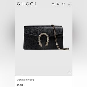 Gucci Black Leather Dionysus Mini Bag